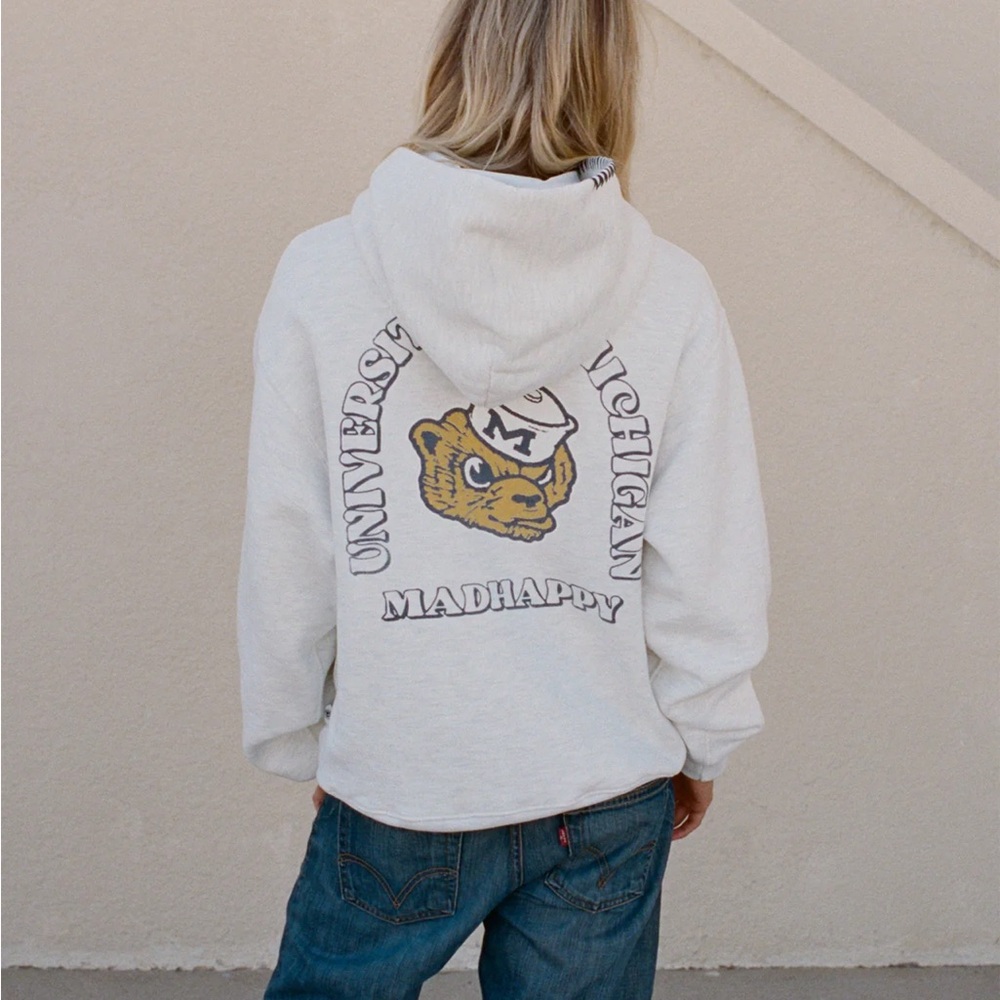 Madhappy University of Michigan Mascot Hoodie in white NWT!!!!